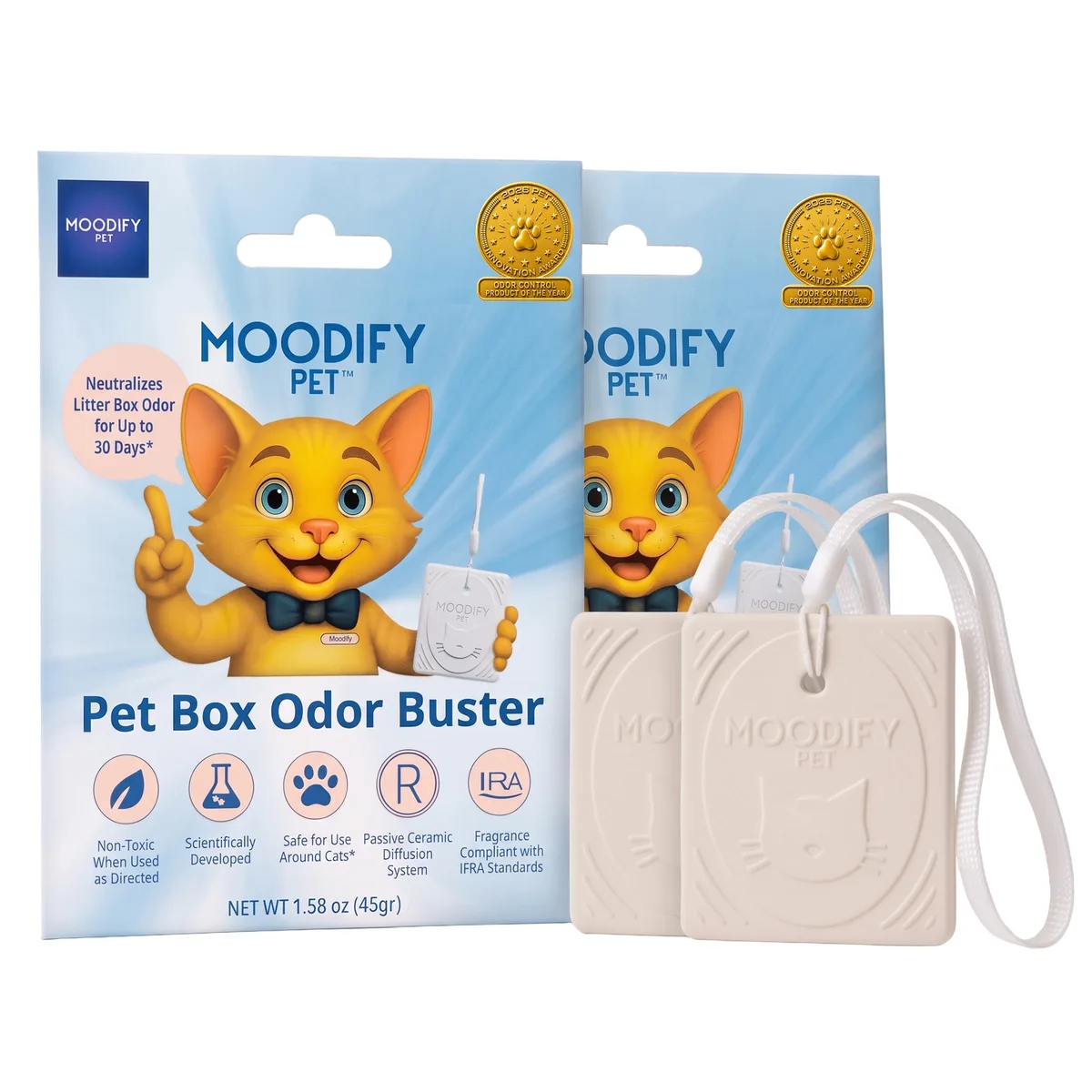 MoodifyPet Classic · 2 Pack — fragrance-free during use cat litter odor eliminator system by MoodifyPet, multi-cat litter box odor control system for the home