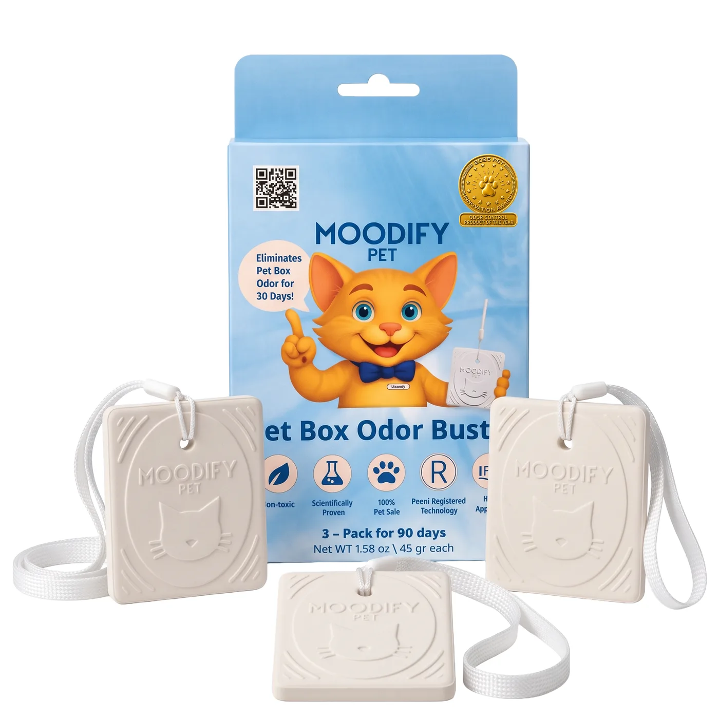 3 Pack · Multi-Cat Odor Solution — fragrance-free during use cat litter odor eliminator system by MoodifyPet, multi-cat litter box odor control system for the home