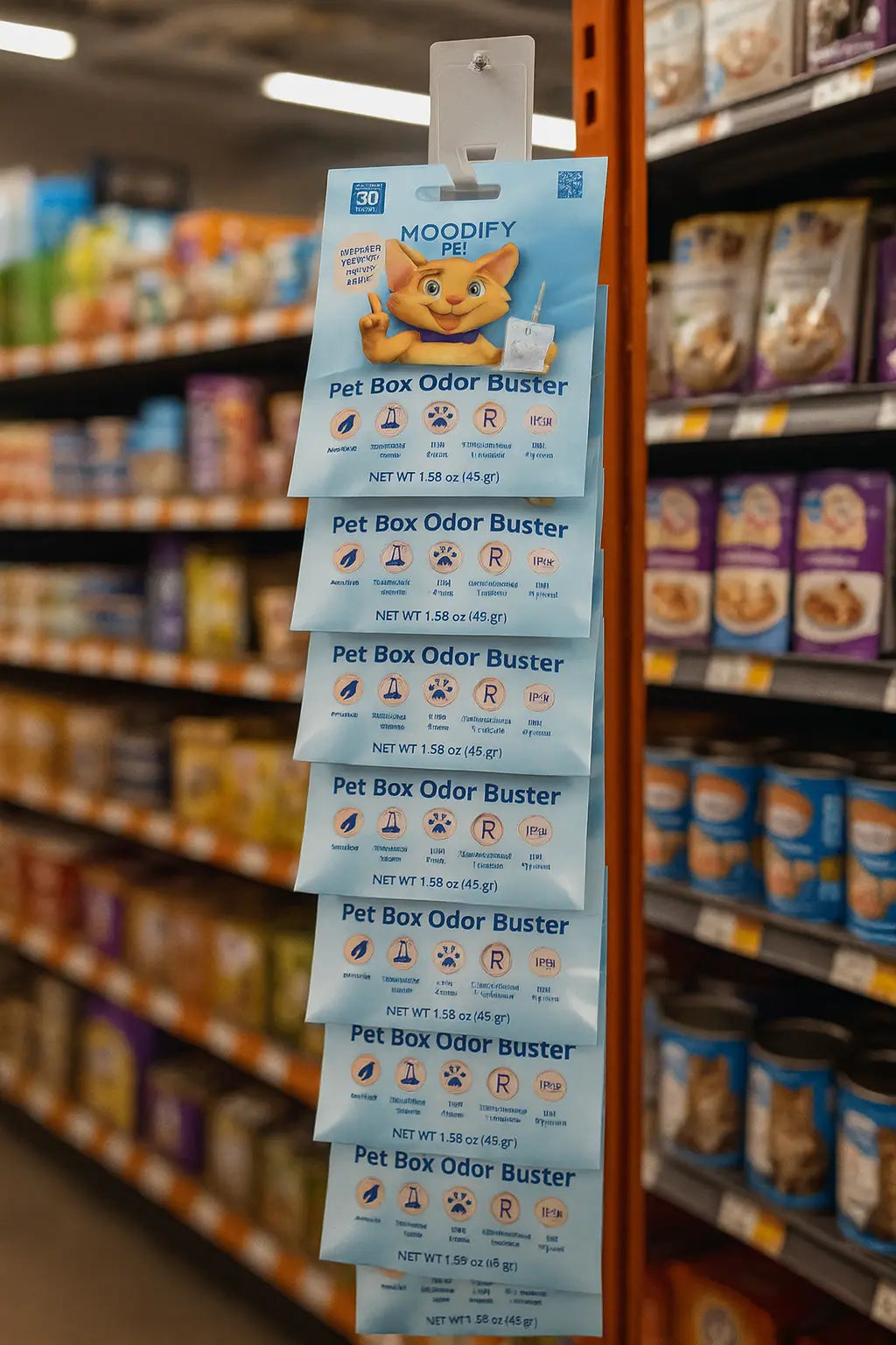 MoodifyPet The Organic, Non-Toxic Cat Box Odor Eliminator Clip Strip 12 Pentads MoodifyPet